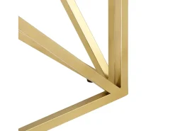 Mesa de centro aço inoxidável e vidro temperado dourado