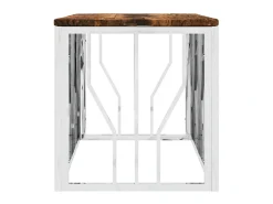 Mesa de centro aço inoxidável e madeira recuperada maciça PT139888
