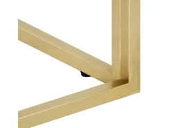 Mesa de centro aço inoxidável e vidro temperado dourado