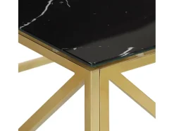 Mesa de centro aço inoxidável e vidro temperado dourado PT286233