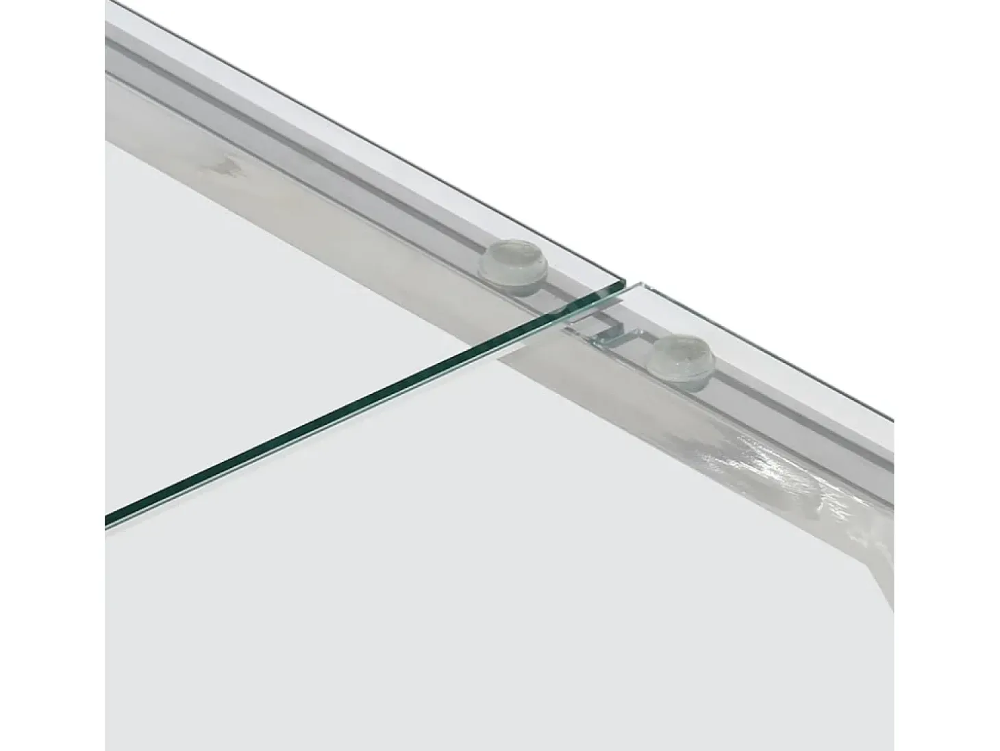 Mesa de centro aço inoxidável e vidro temperado prateado