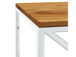Mesa de centro aço inoxidável e madeira de acácia maciça PT651527