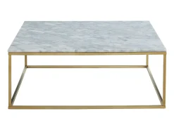 Mesa de centro ARETHA de Pascal Morabito - Mármore e metal - Branco e dourado