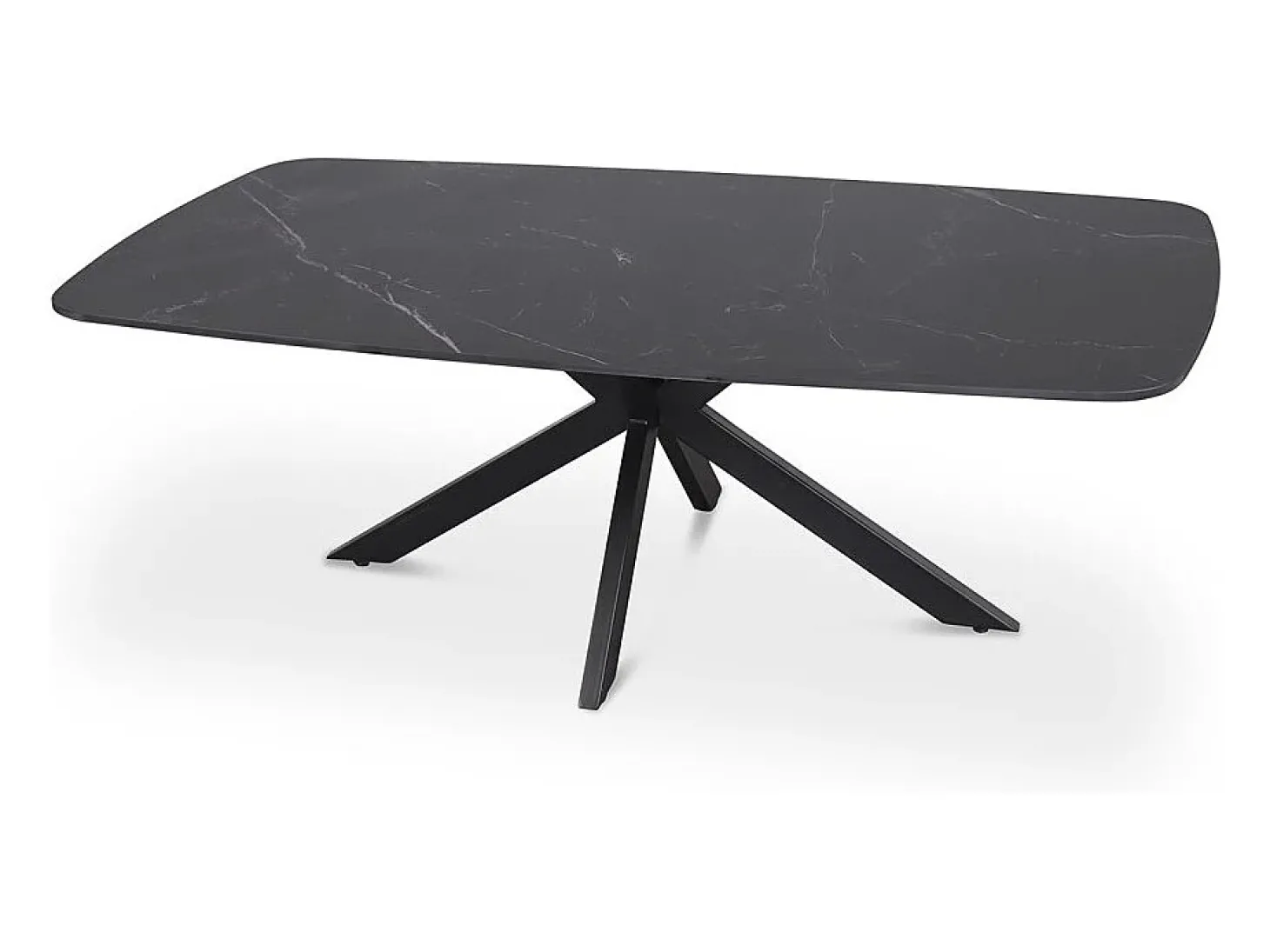 Mesa de Centro ARVENA – Mesa de Centro Retangular 130x70 cm – Pedra Preta & Metal – Design Elegante e Contemporâneo