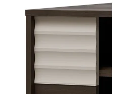Mesa de centro Astra madeira escura e caxemira 55cm