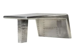 Mesa de centro aviador em alumínio estilo aeronave vintage PT238939