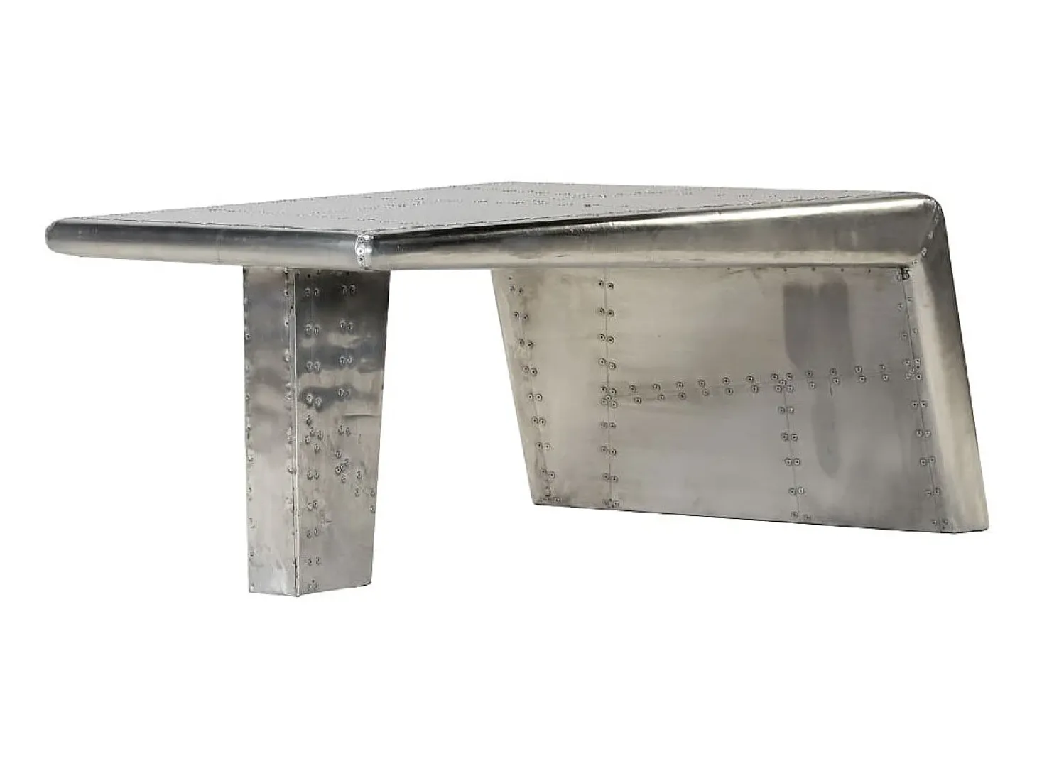 Mesa de centro aviador em alumínio estilo aeronave vintage PT238939