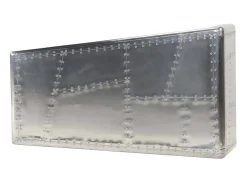 Mesa de centro aviador em alumínio estilo aeronave vintage PT238939