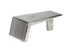 Mesa de centro aviador em alumínio estilo aeronave vintage PT238939
