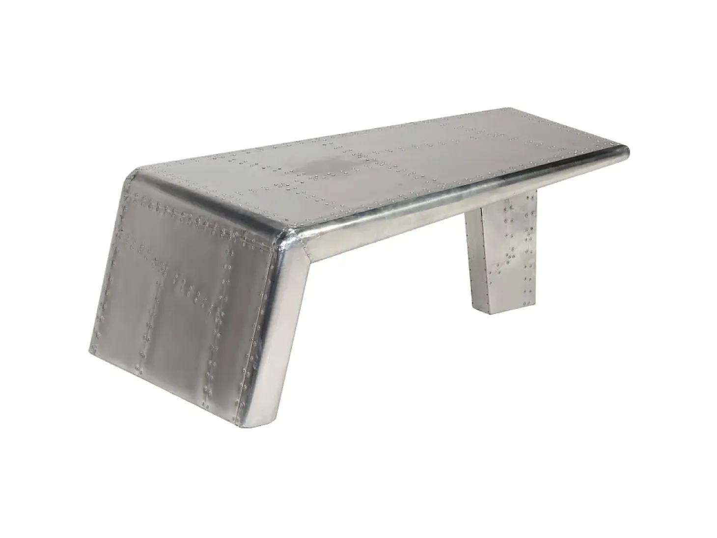 Mesa de centro aviador em alumínio estilo aeronave vintage PT238939