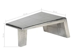Mesa de centro aviador em alumínio estilo aeronave vintage