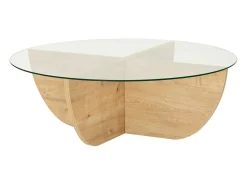 Mesa de centro AYSUN em vidro temperado - Natural, transparente e cristalino.