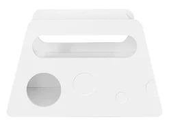 Mesa de centro branca com rodas e arrumação, design redondo 81x33x51,5cm