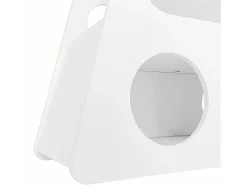 Mesa de centro branca com rodas e arrumação, design redondo 81x33x51,5cm