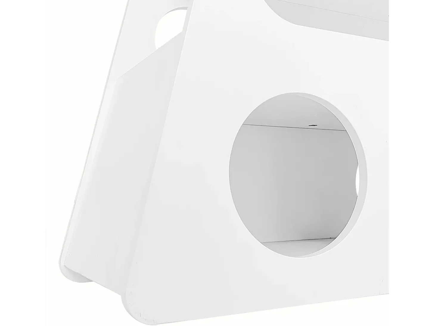 Mesa de centro branca com rodas e arrumação, design redondo 81x33x51,5cm