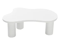Mesa de centro branca em forma de nuvem - MDF e PVC