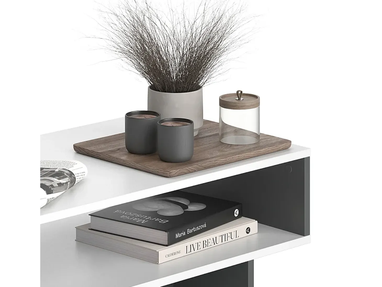 Mesa de centro branco/antracite 80x46.2x35.4 josef