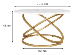 Mesa de centro branco/dourado 79.5x62x46 calgary