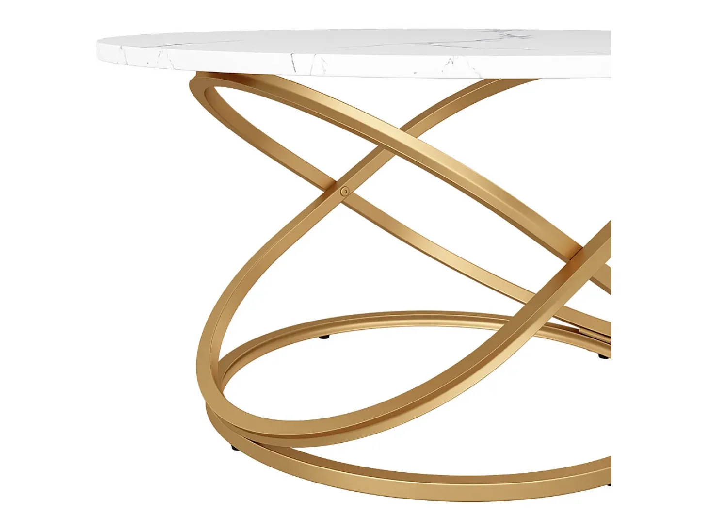 Mesa de centro branco/dourado 79.5x62x46 calgary