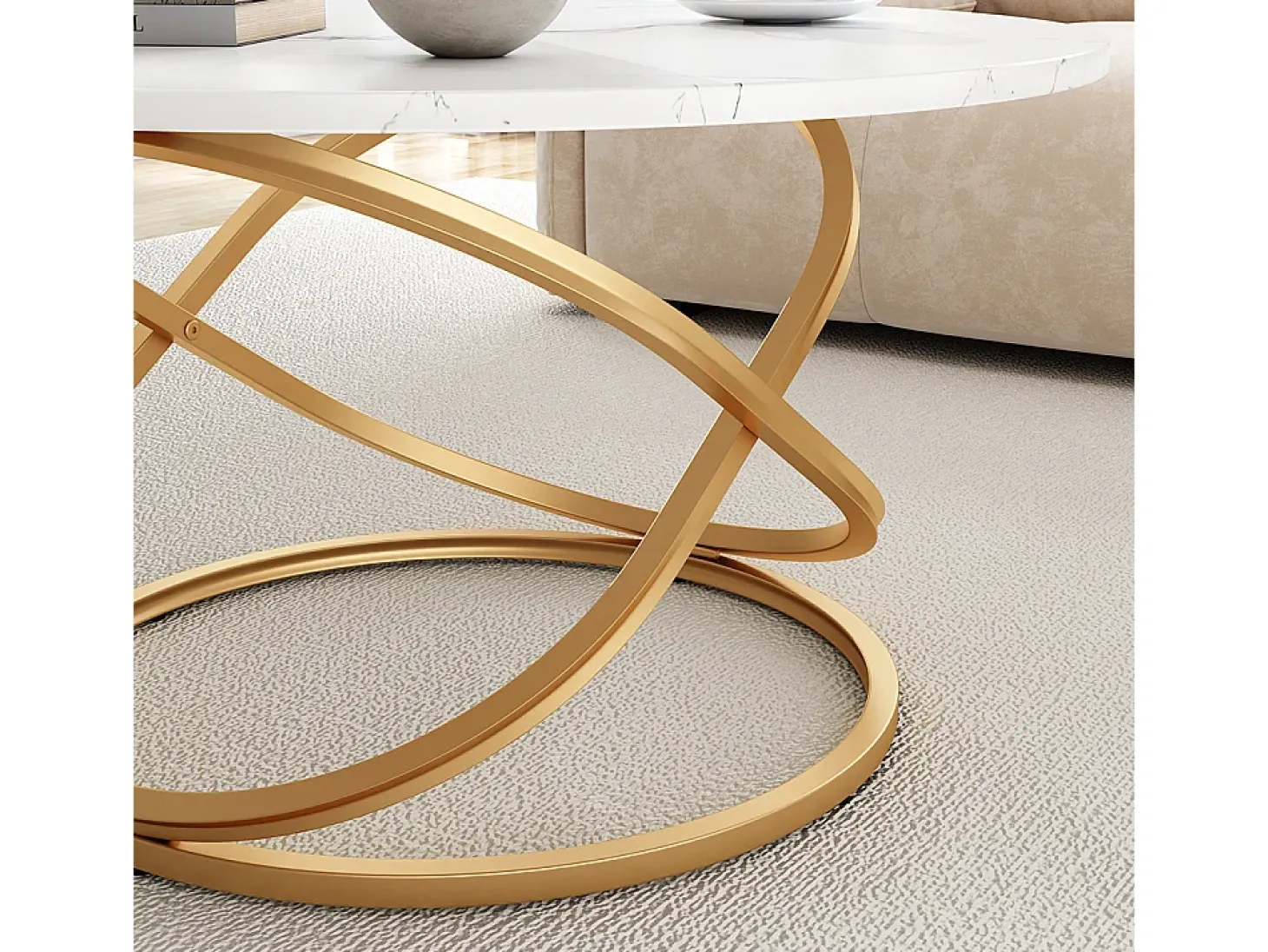 Mesa de centro branco/dourado 79.5x62x46 calgary