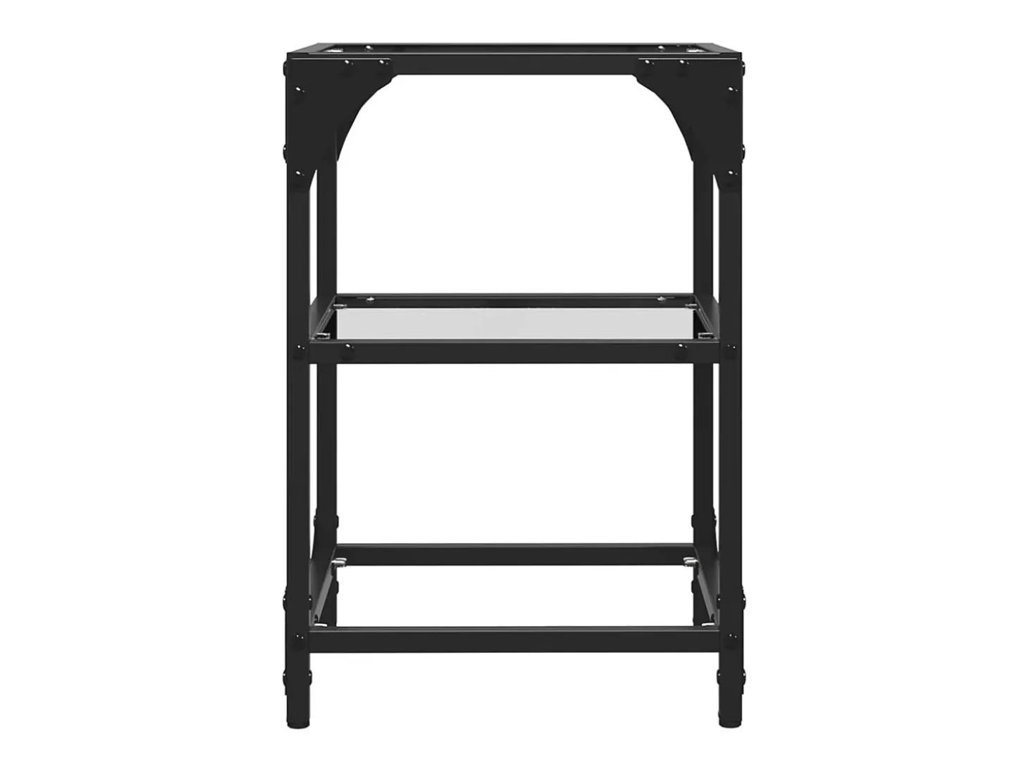 Mesa de centro c/ tampo em vidro transparente 30x30x45 cm aço