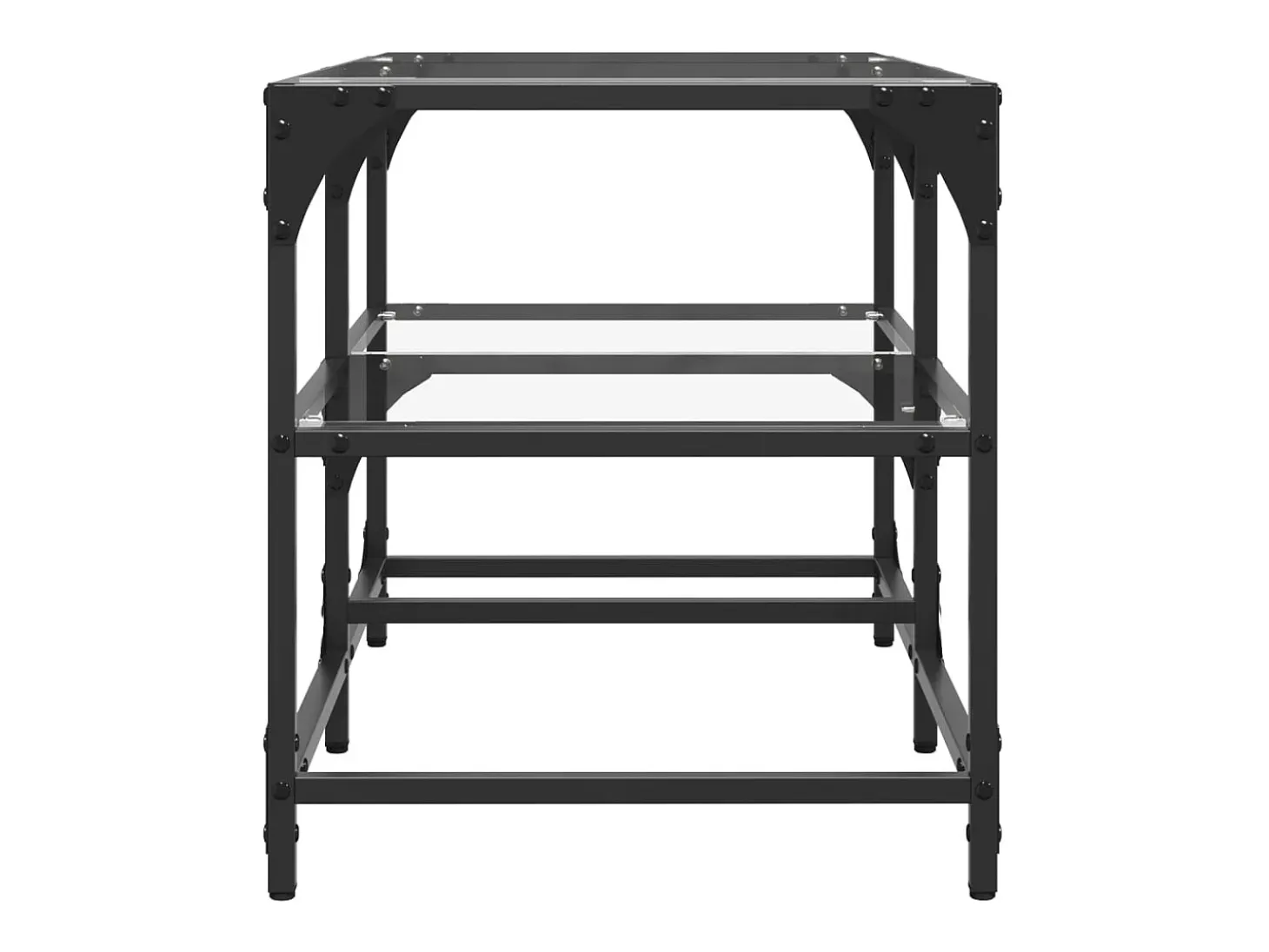 Mesa de centro c/ topo em vidro transparente 78,5x40x45 cm aço PT256560