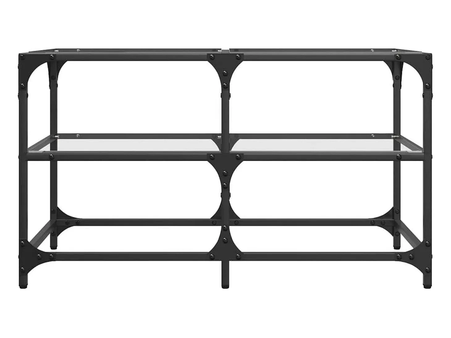 Mesa de centro c/ topo em vidro transparente 78,5x40x45 cm aço PT256560