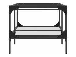 Mesa de centro c/ topo em vidro transparente 98,5x50x45 cm aço