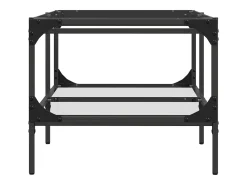 Mesa de centro c/ topo em vidro transparente 98,5x50x45 cm aço PT368219