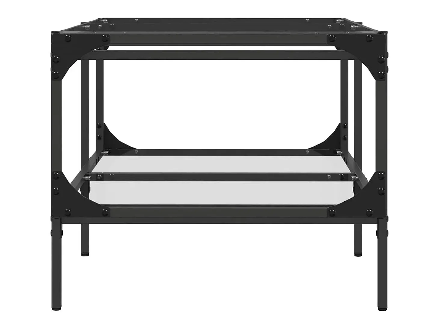 Mesa de centro c/ topo em vidro transparente 98,5x50x45 cm aço PT368219