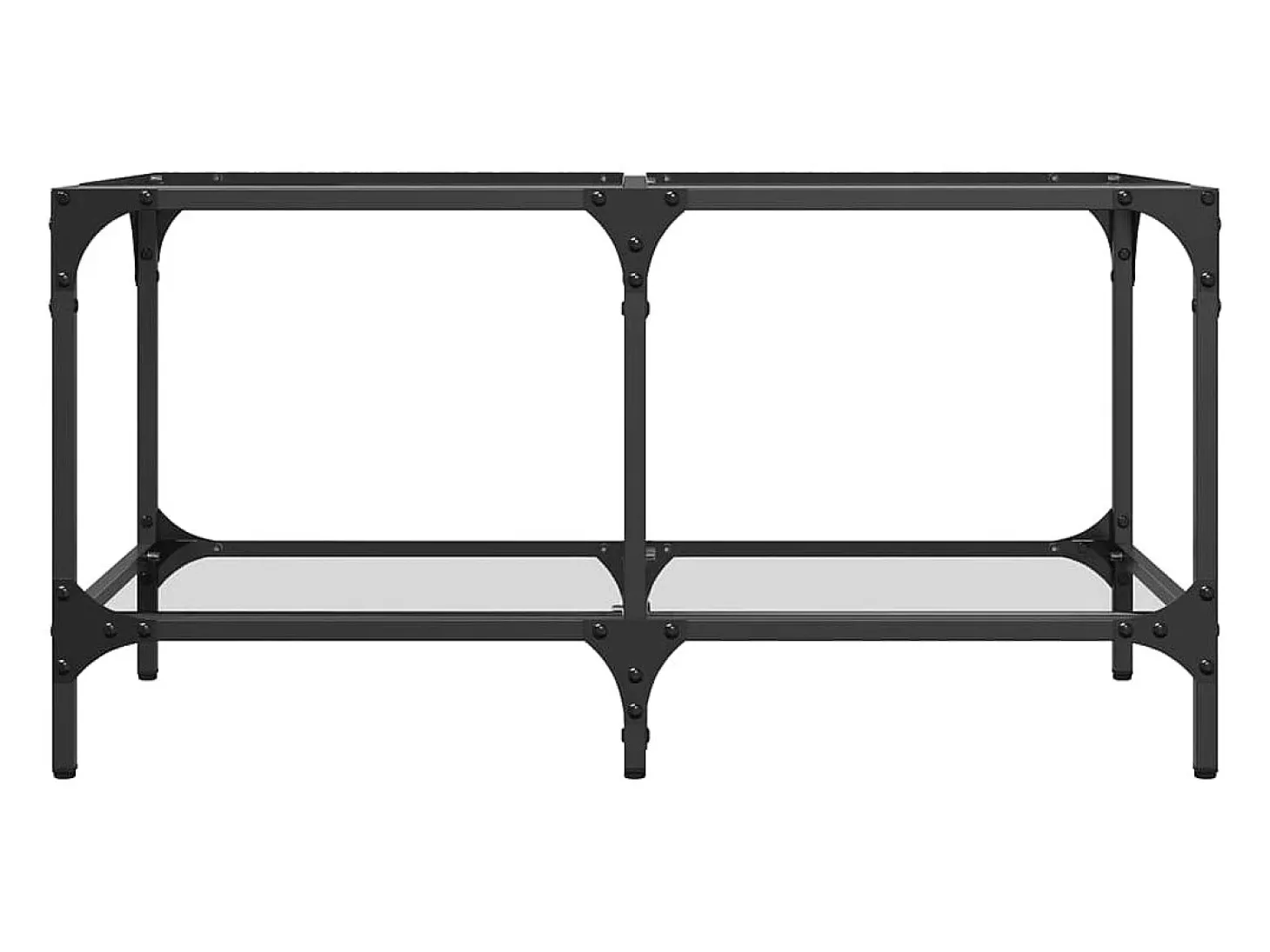 Mesa de centro c/ topo em vidro transparente 78,5x40x40 cm aço PT650574