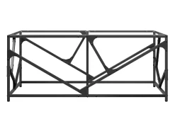 Mesa de centro c/ topo em vidro transparente 98,5x50x41 cm aço PT603447