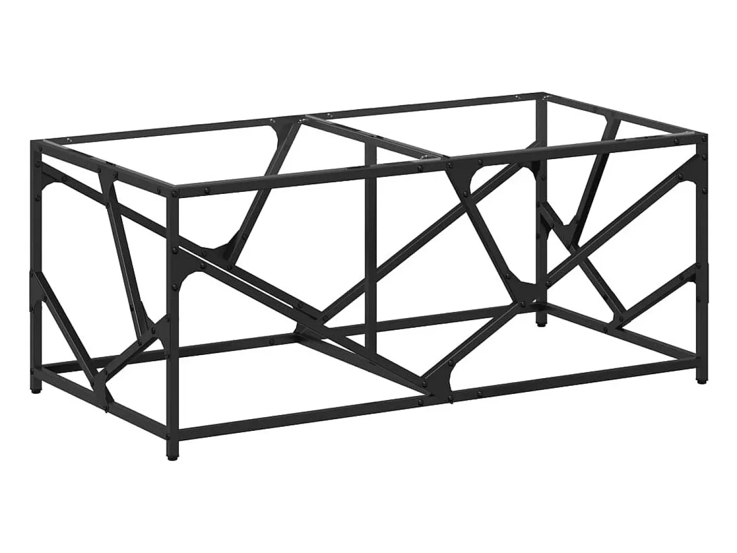 Mesa de centro c/ topo em vidro transparente 98,5x50x41 cm aço PT603447