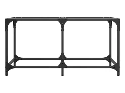 Mesa de centro c/ topo em vidro transparente 78,5x40x40 cm aço