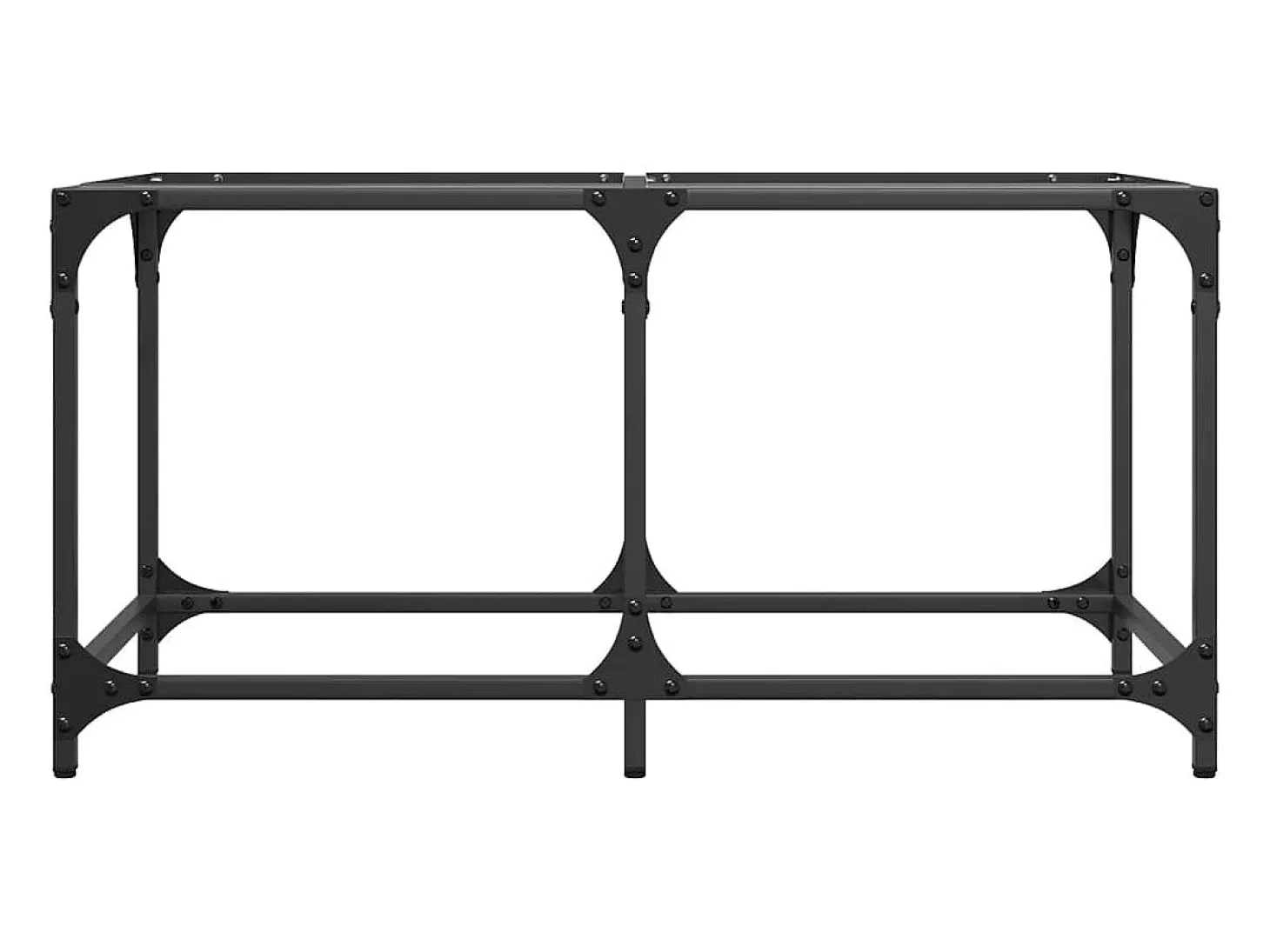Mesa de centro c/ topo em vidro transparente 78,5x40x40 cm aço