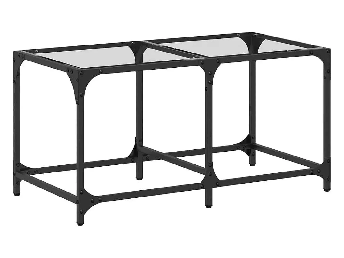 Mesa de centro c/ topo em vidro transparente 78,5x40x40 cm aço PT922321