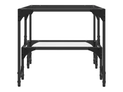 Mesa de centro c/ topo em vidro transparente 98,5x50x45 cm aço PT521758