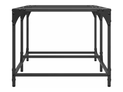 Mesa de centro c/ topo em vidro transparente 98,5x50x40 cm aço