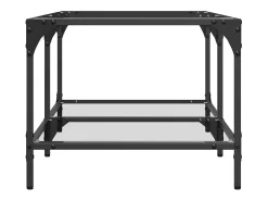 Mesa de centro c/ topo em vidro transparente 98,5x50x40 cm aço