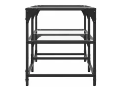 Mesa de centro c/ topo em vidro transparente 78,5x40x45 cm aço
