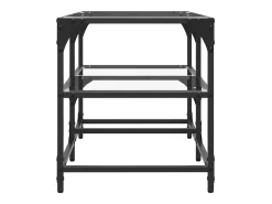 Mesa de centro c/ topo em vidro transparente 78,5x40x45 cm aço