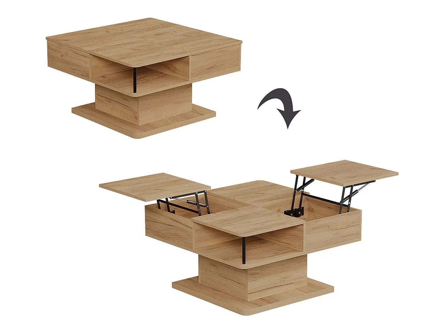 Mesa de centro carvalho goldkraft 80x45x80 movira