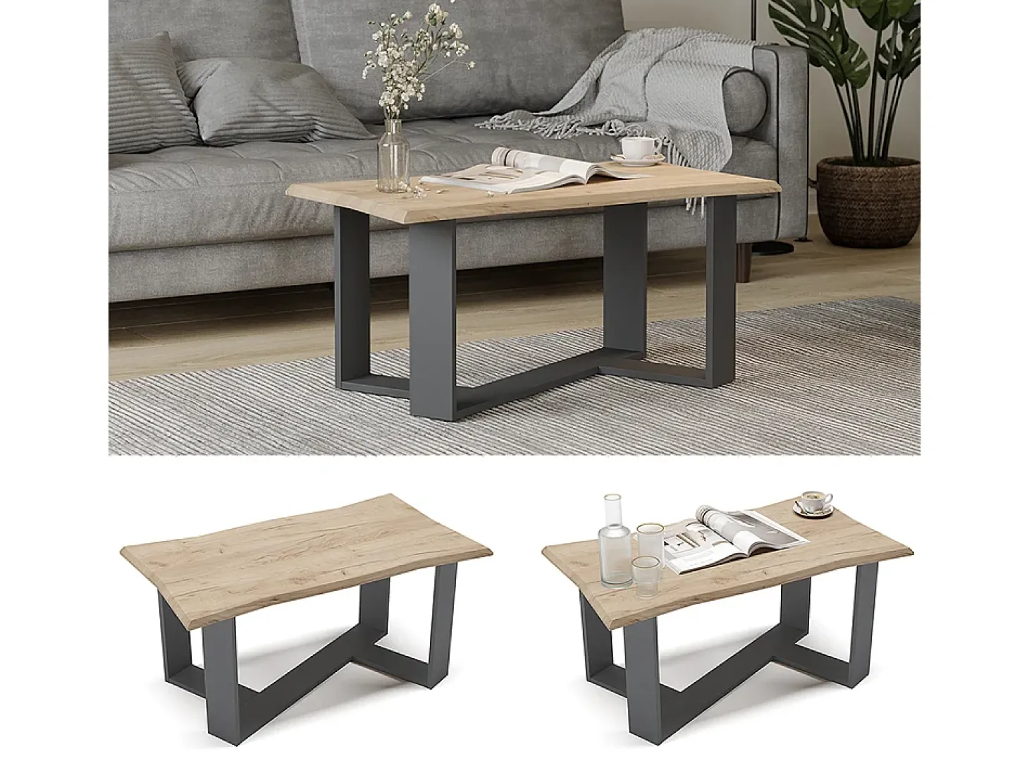 Mesa de centro carvalho goldkraft 90x50x42.3 arne