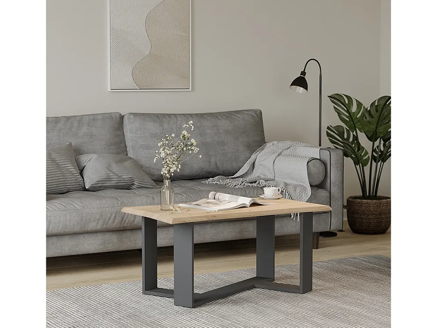 Mesa de centro carvalho goldkraft 90x50x42.3 arne