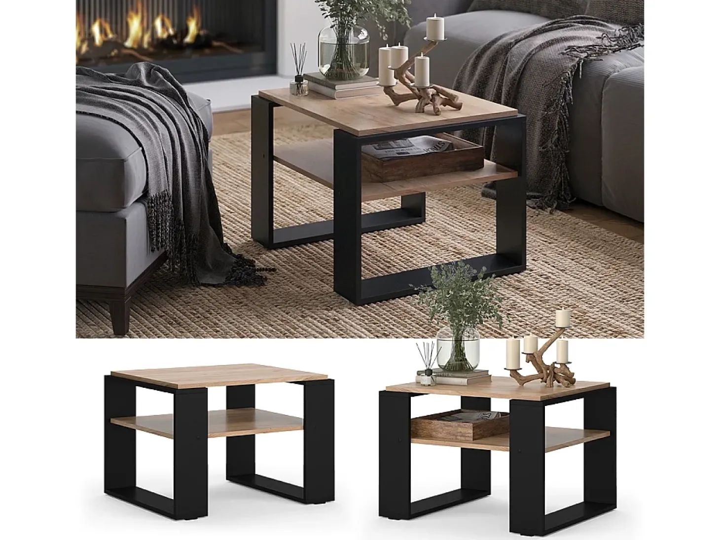 Mesa de centro carvalho goldkraft 65.6x55.8x46.2 helm