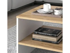 Mesa de centro carvalho goldkraft/branco 90x55x40 amely