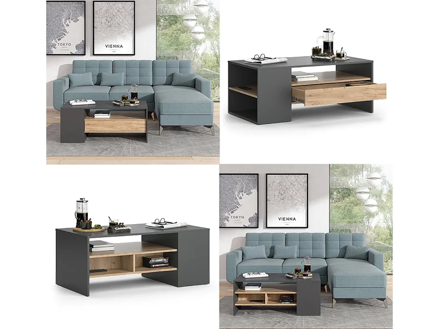 Mesa de centro carvalho goldkraft 110x60x45.5 fabien