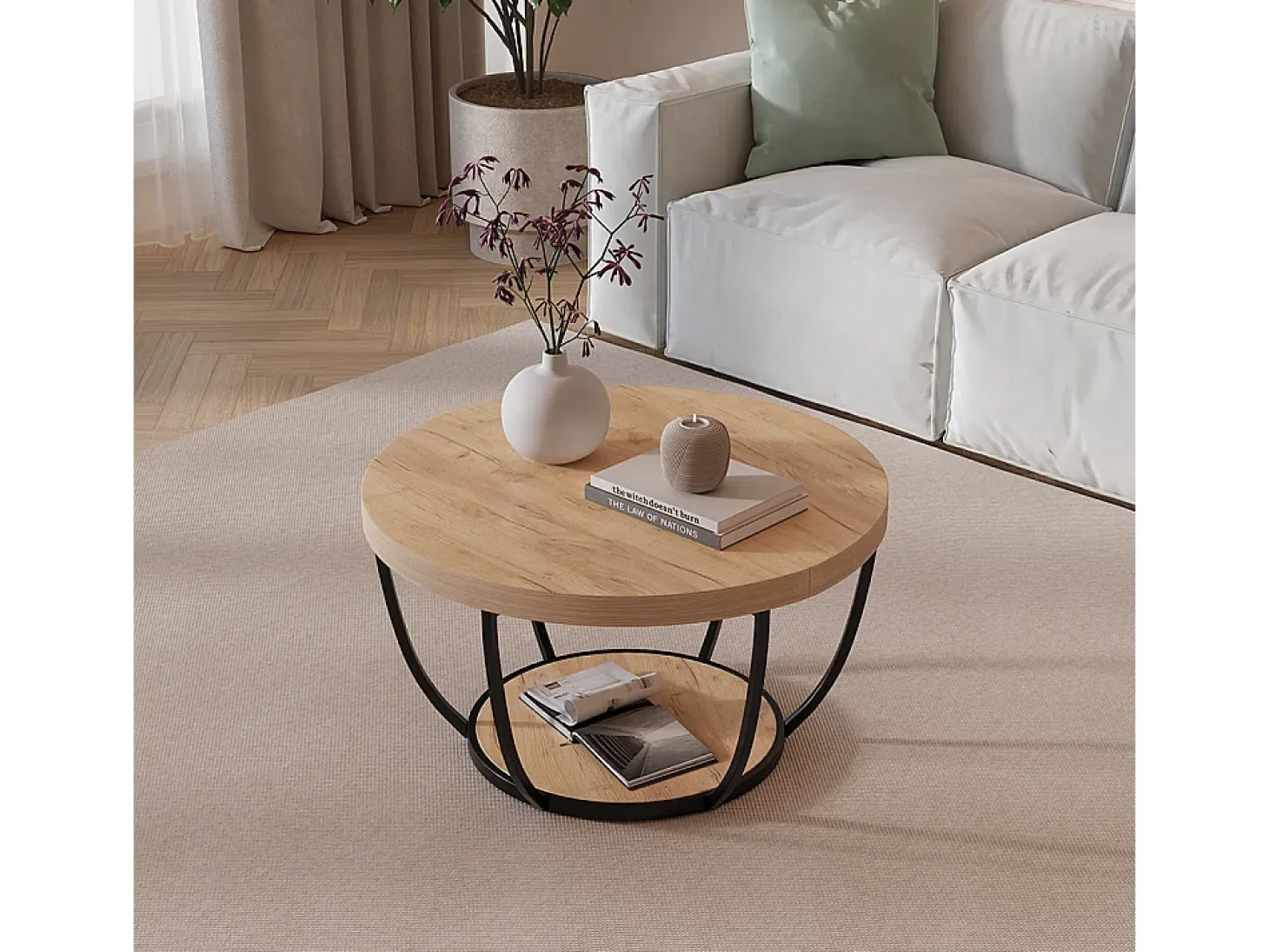 Mesa de centro carvalho goldkraft 80x80x44 arvina