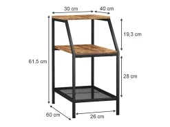 Mesa de centro carvalho rústico 30x60x61.5 fyrk