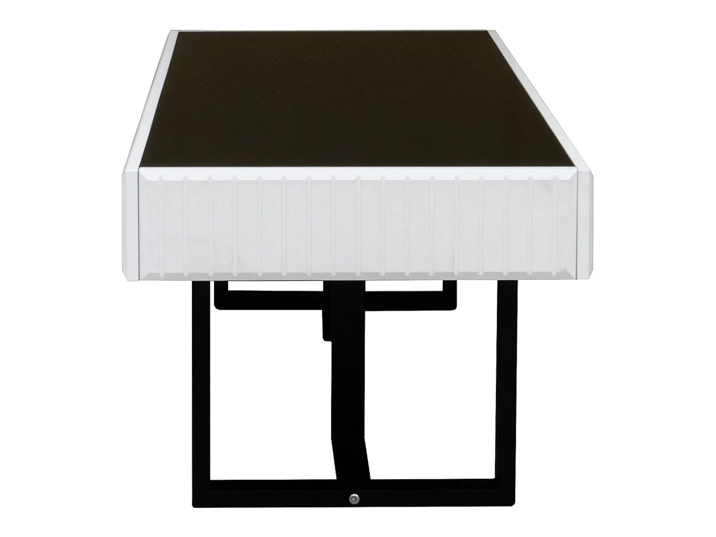Mesa de centro clássica em preto e branco - Tampo preto brilhante